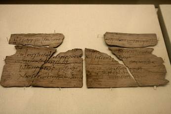 Roman writing tablet from Vindolanda, © Michel wal, <a href='http://commons.wikimedia.org/wiki/File:Roman_writing_tablet_03.jpg'target='_new'>Wikimedia Commons</a> Roman writing tablet from Vindolanda, © Michel wal, <a href='http://commons.wikimedia.org/wiki/File:Roman_writing_tablet_03.jpg'target='_new'>Wikimedia Commons</a>