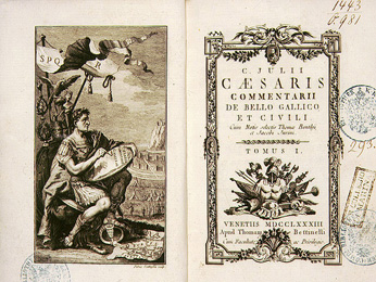 Title page from Caesar's <i>De Bello Gallico</i>